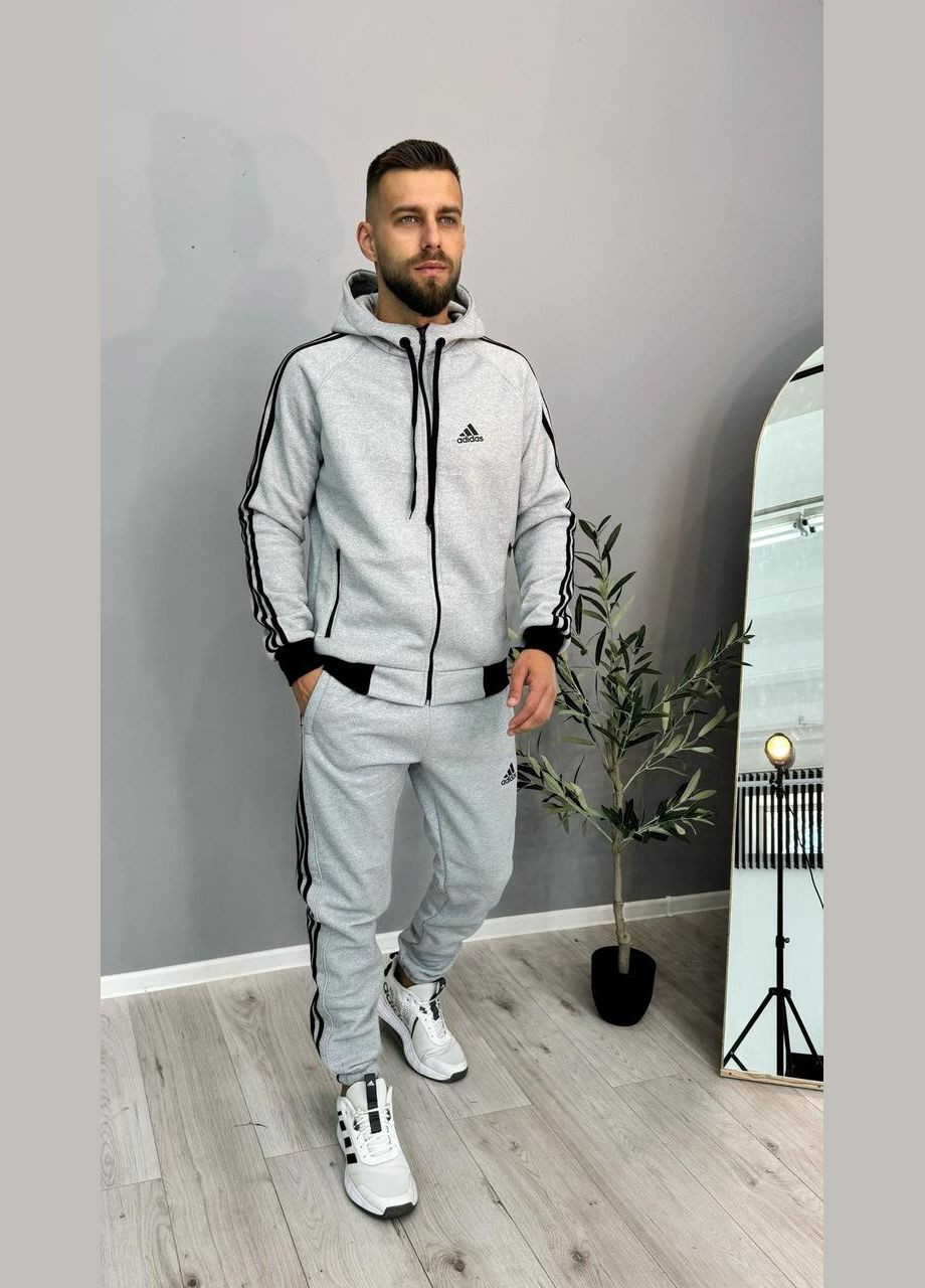 Спортивний костюм унісекс з капюшоном сірий No Brand (370218035)