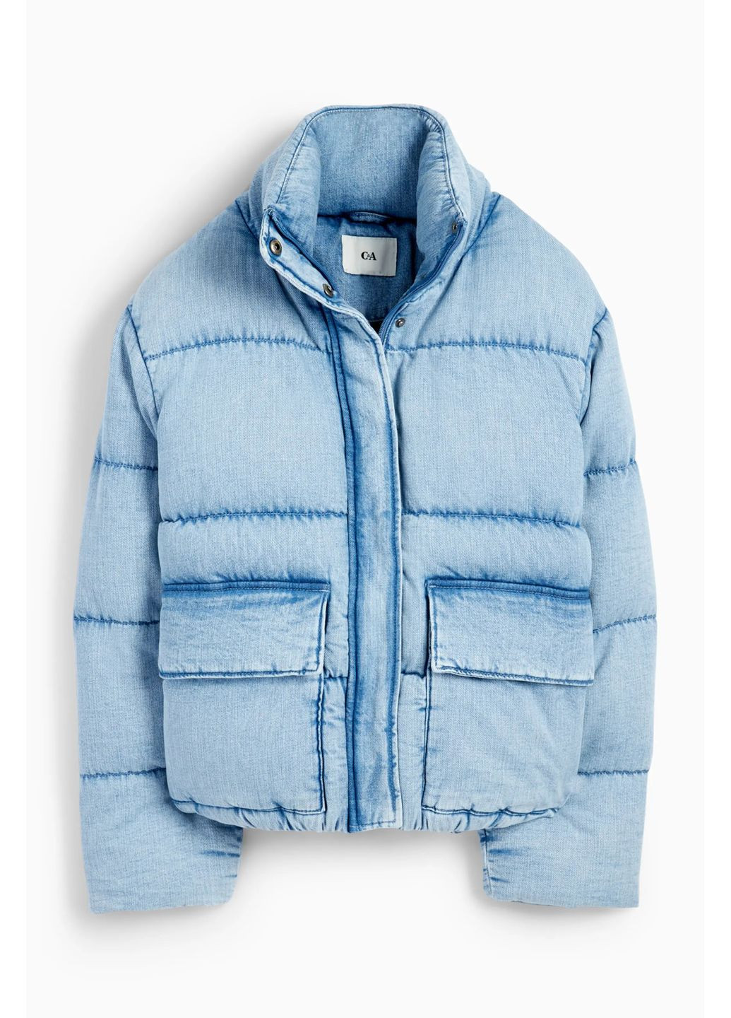 Голубая демисезонная стеганная джинсовая куртка C&A