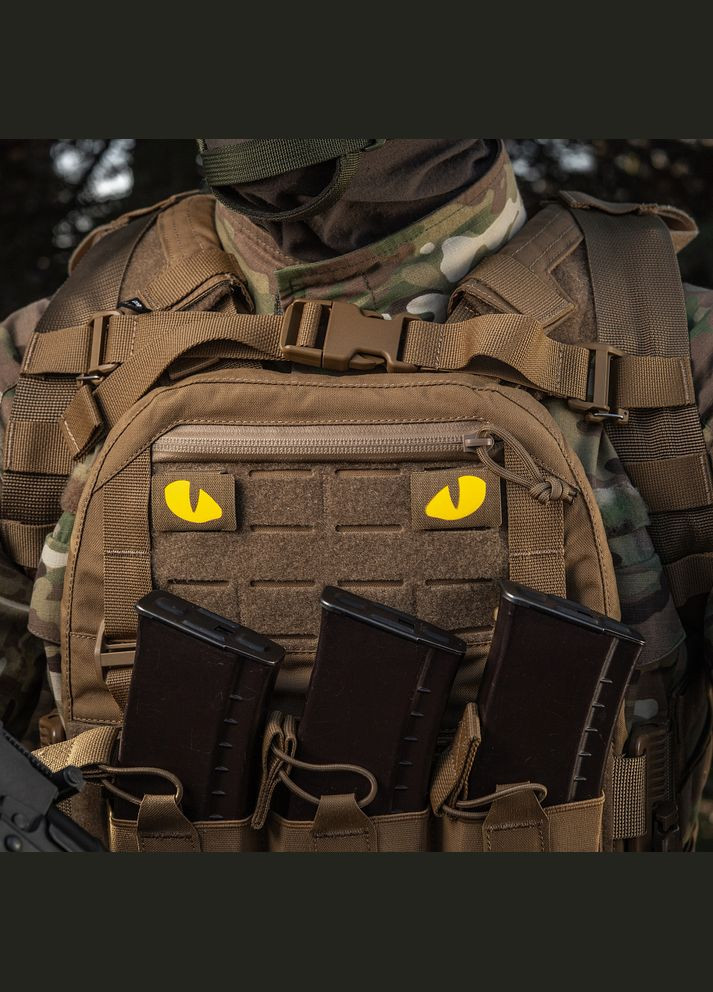 Нашивка Tiger Eyes Laser Cut (пара) Coyote/Yellow/GID M-TAC (315047789)