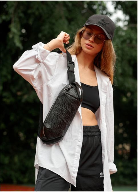 Сумка женская на пояс бананка Holster MSH черная (SKU_87113070-VS) Sambag (302450246)