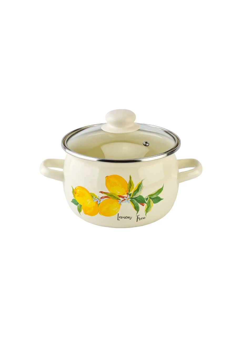 Кастрюля эмалированная 3.5л сферическая Лимонное дерево 61913/2 Idilia (351869482)