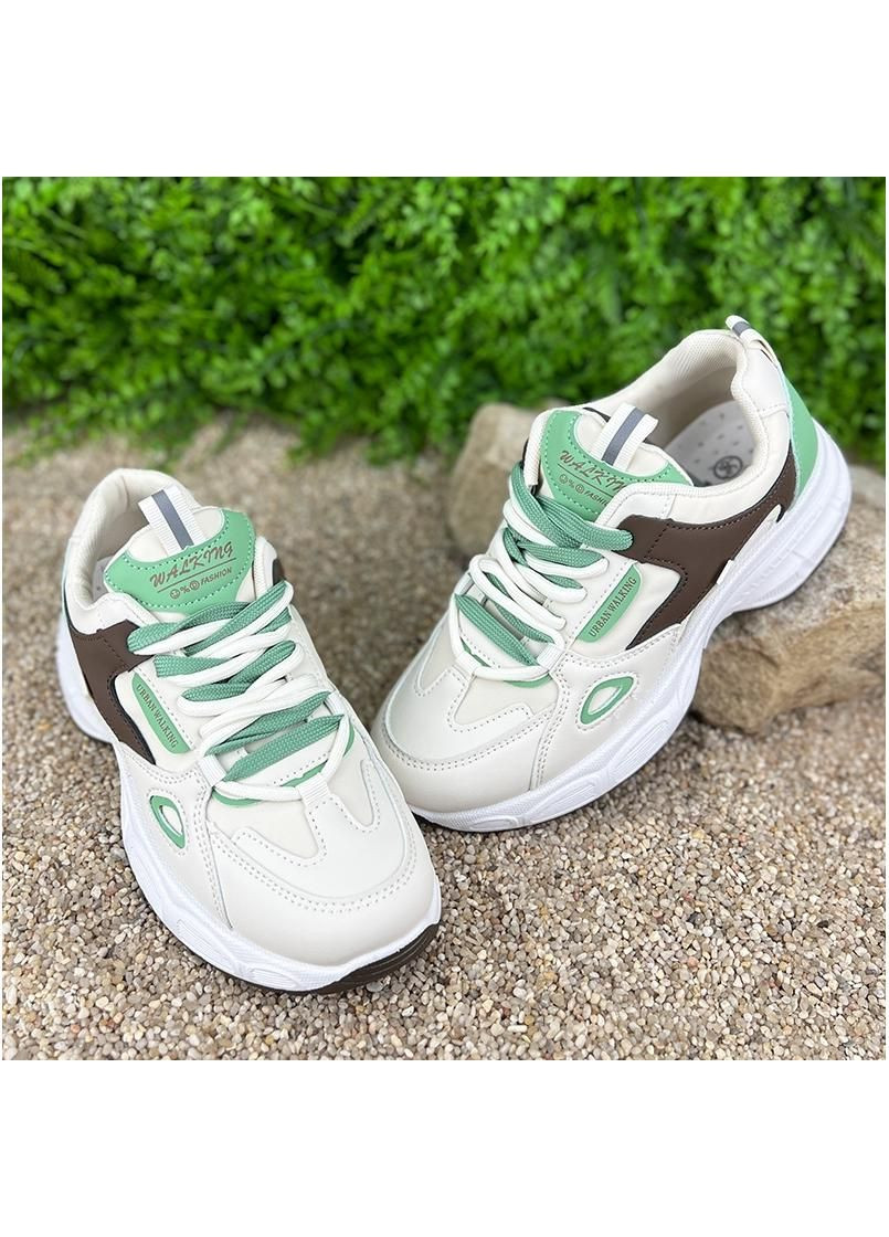 Жіночі кросівки екошкіра Е-006078-2 Білі з зеленим Gipanis білі (317264388)