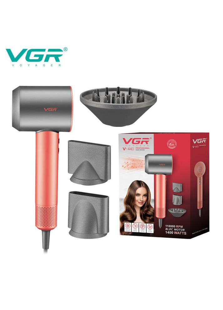 Дорожный мощный фен для волос V-440, Мощный ионный фен, Фен мощный, Классический фен FJ-962 для волос VGR (349512146)