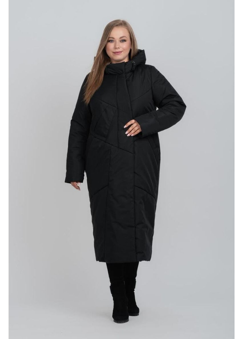 Чорне зимнє Жіноче зимове пальто великого розміру SK