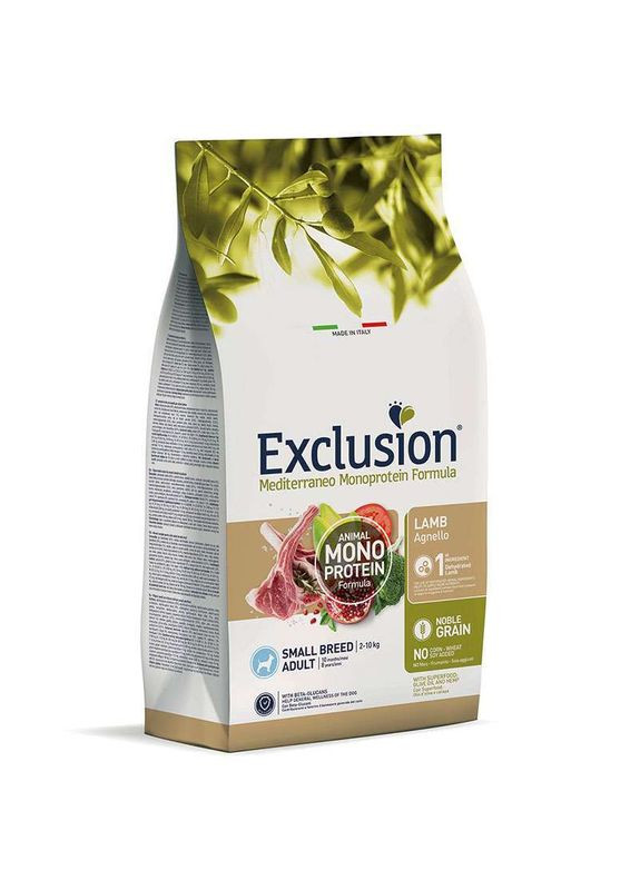 Noble Grain Adult Lamb Small Breed - Монопротеиновый корм с ягнёнком для взрослых собак мелких пород 2 кг (8011259002969) Exclusion (327062399)
