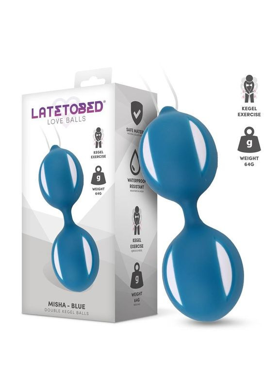 Вагинальные шарики Misha Double Kegel Balls Blue Latetobed (388408129)
