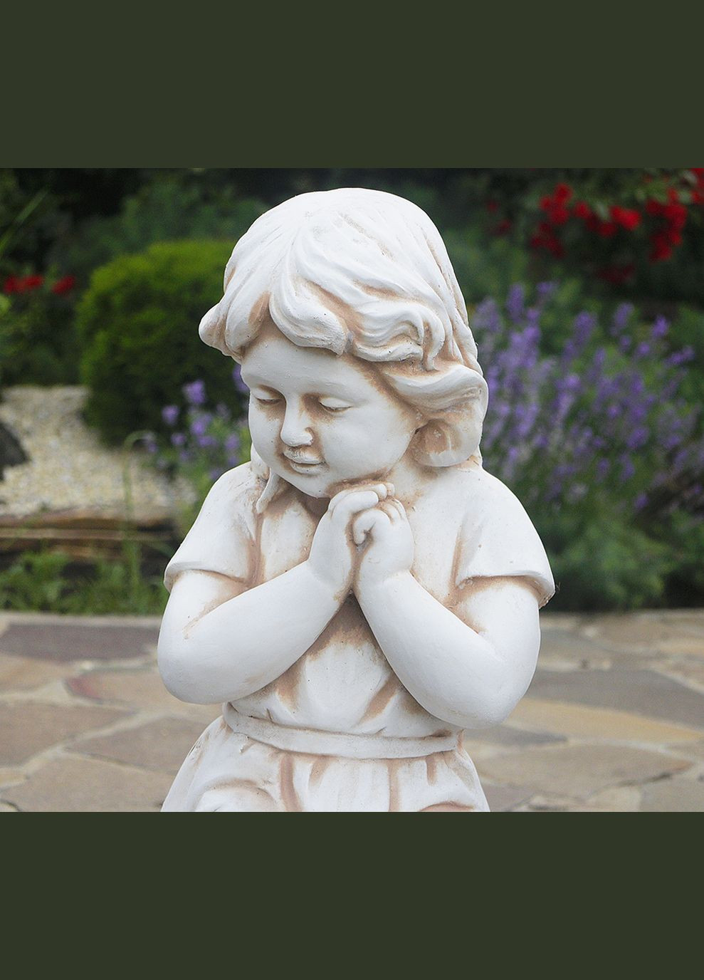 Садова фігура Дитина, що молиться на колінах 54x24x30 см (ССП120921 Крем) Гранд Презент (284419187)