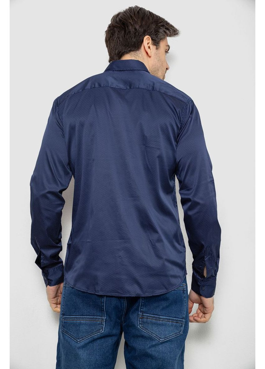 Сорочка чоловіча однотонна з принтом, колір синій, 186R6918-5 Ager (373031760)
