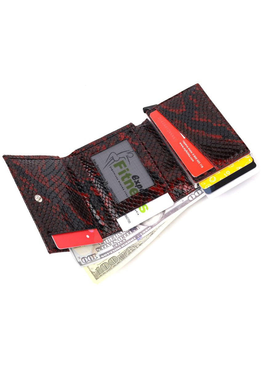 Жіночий гаманець-картхолдер зі шкіри під крокодила 20974 Karya (303831491)