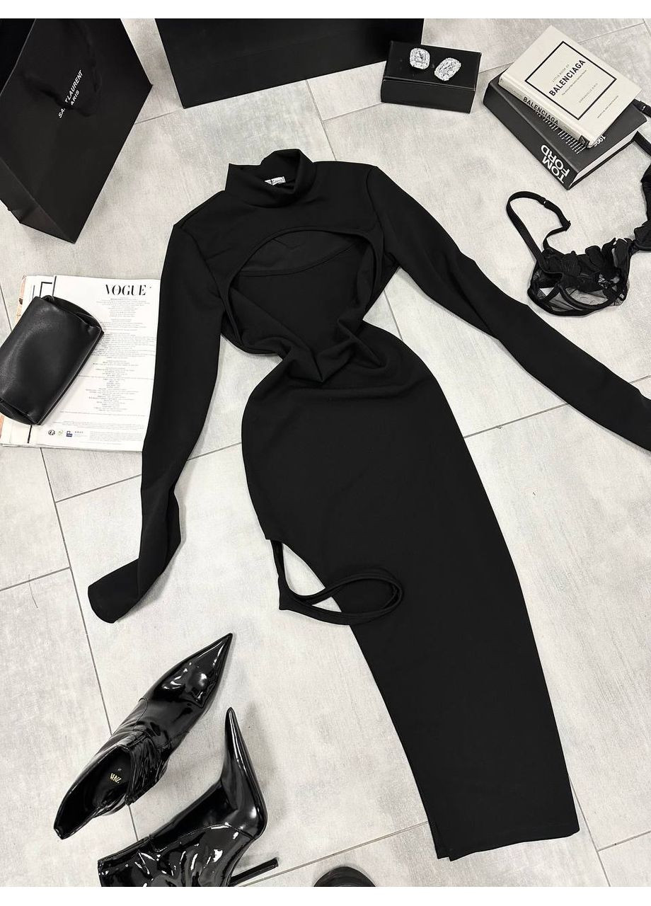 Чорна святковий, вечірня сукня No Brand однотонна