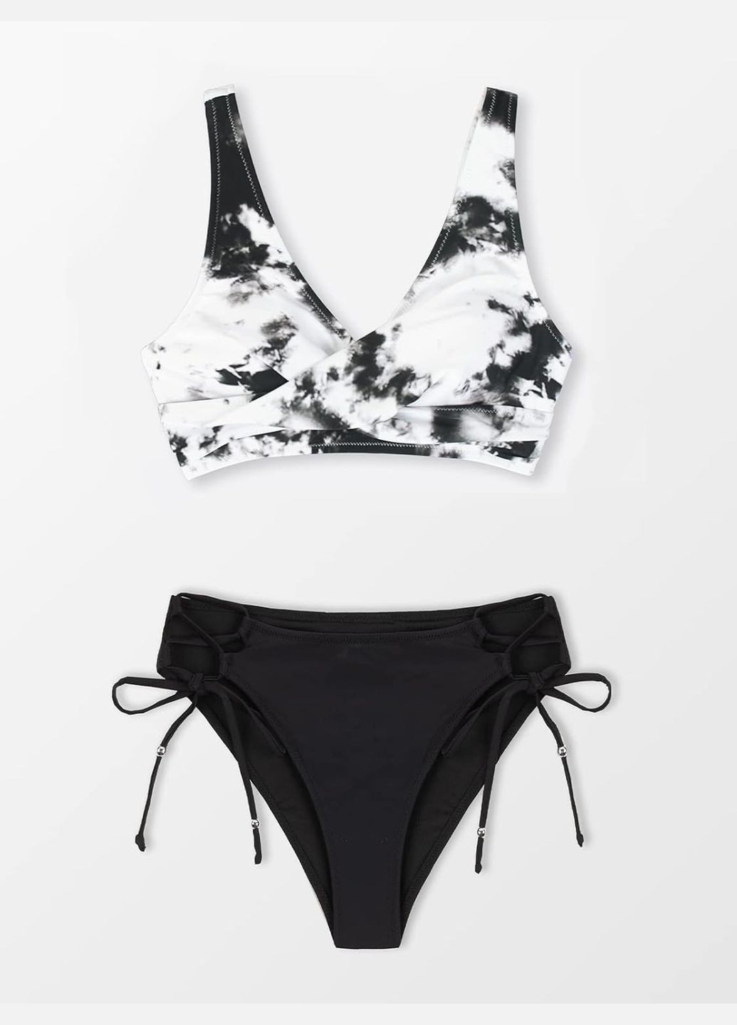 Чорно-білий літній купальник CUPSHE