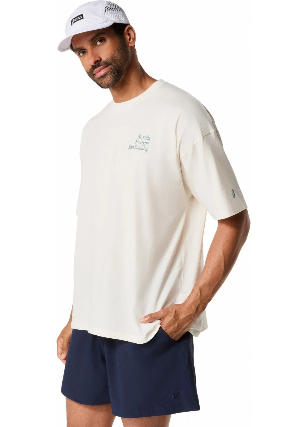 Біла футболка Asics RUNNER MESSAGE GRAPHIC RELAXED TEE