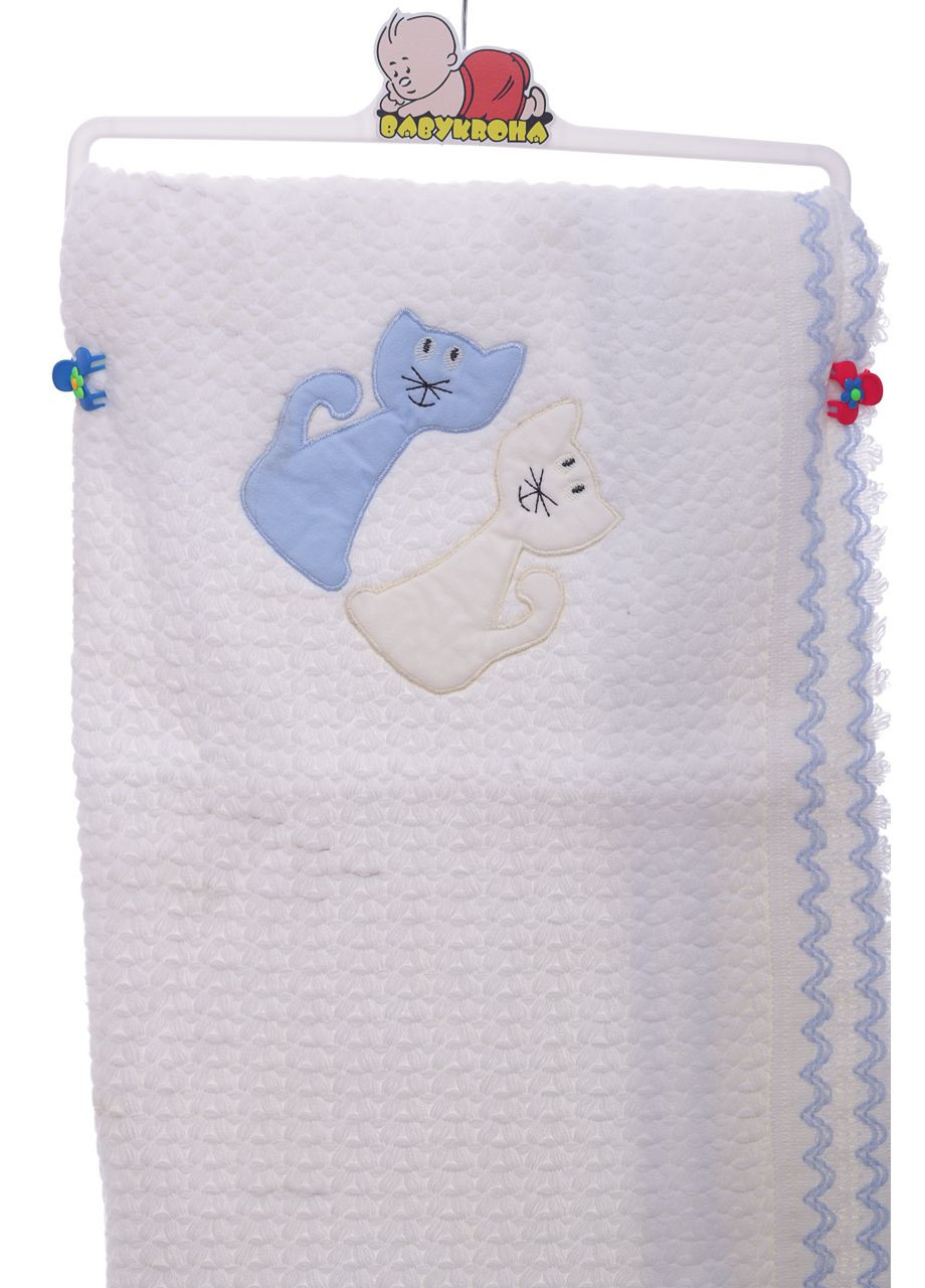 Плед для мальчика вязанный Котики 80*90 см белый (36713) Donino (296193465)