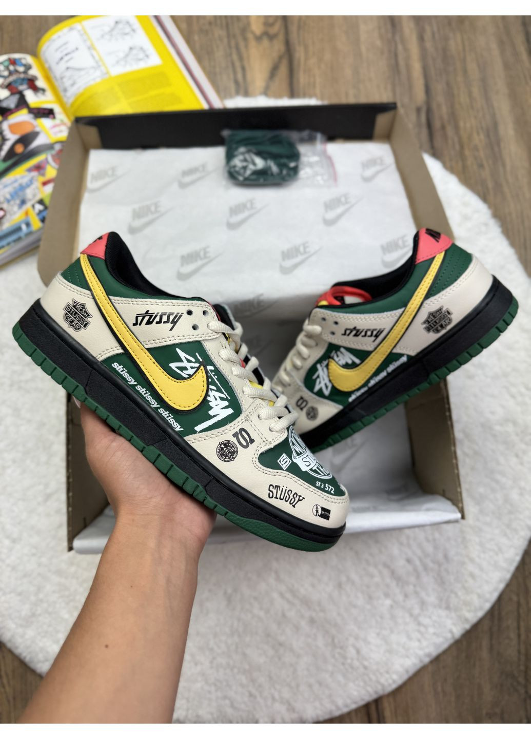 КРОССОВКИ ЖЕНСКИЕ NIKE SB DUNK LOW X STUSSY BMW M3 НАЙК СБ ДАНК No Brand комбинированные демисезоны (367167575)