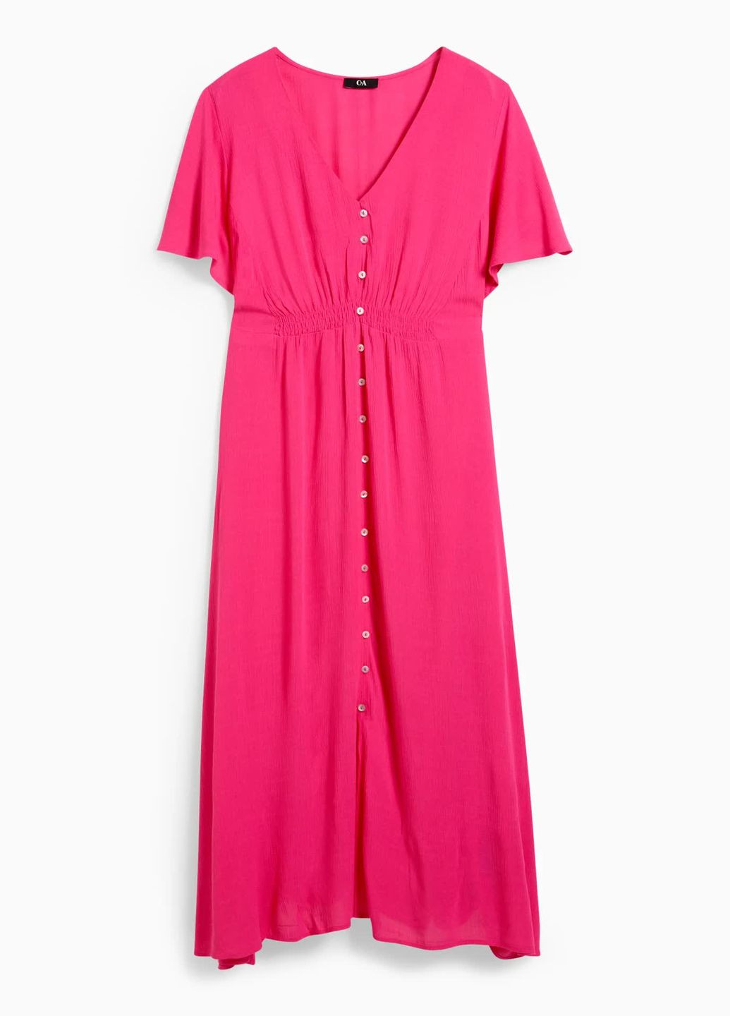 Розовое кэжуал платье из вискозы C&A однотонное