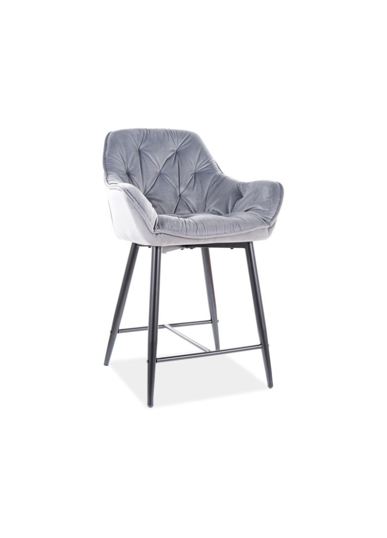 Барний стілець CHERRY H-2 VELVET чорний каркас / сірий BLUVEL 14 CHERRYH2VCSZ Signal (372178246)