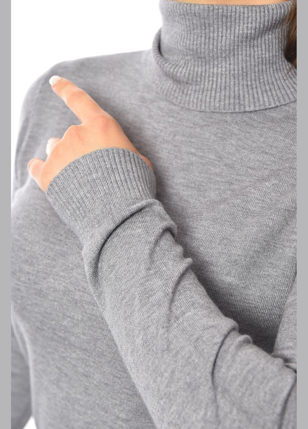 Гольф жіночий однотонний сірого кольору Let's Shop (305741555)