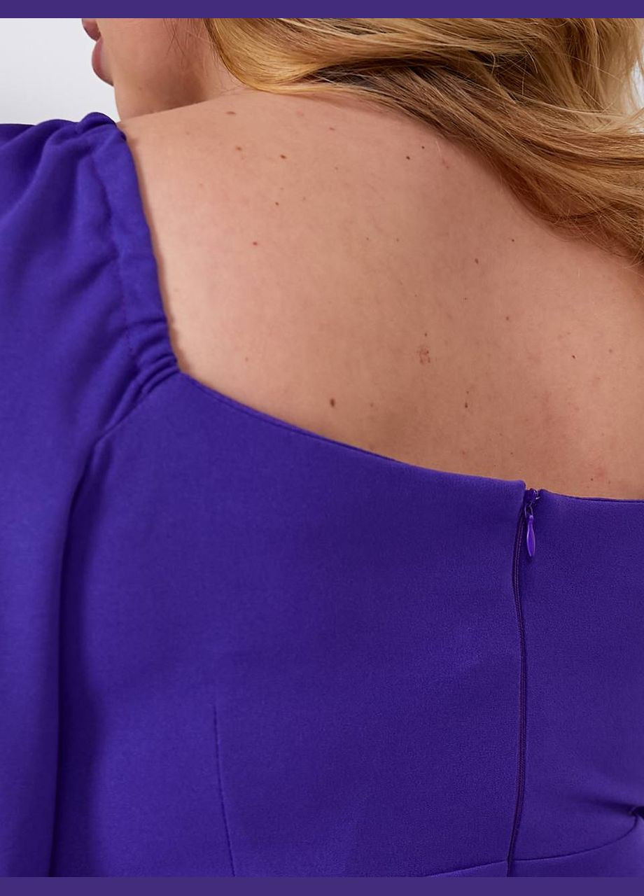 Фиолетовое женское платье миди из креп-дайвинга цвет фиолет р.48/50 453744 New Trend