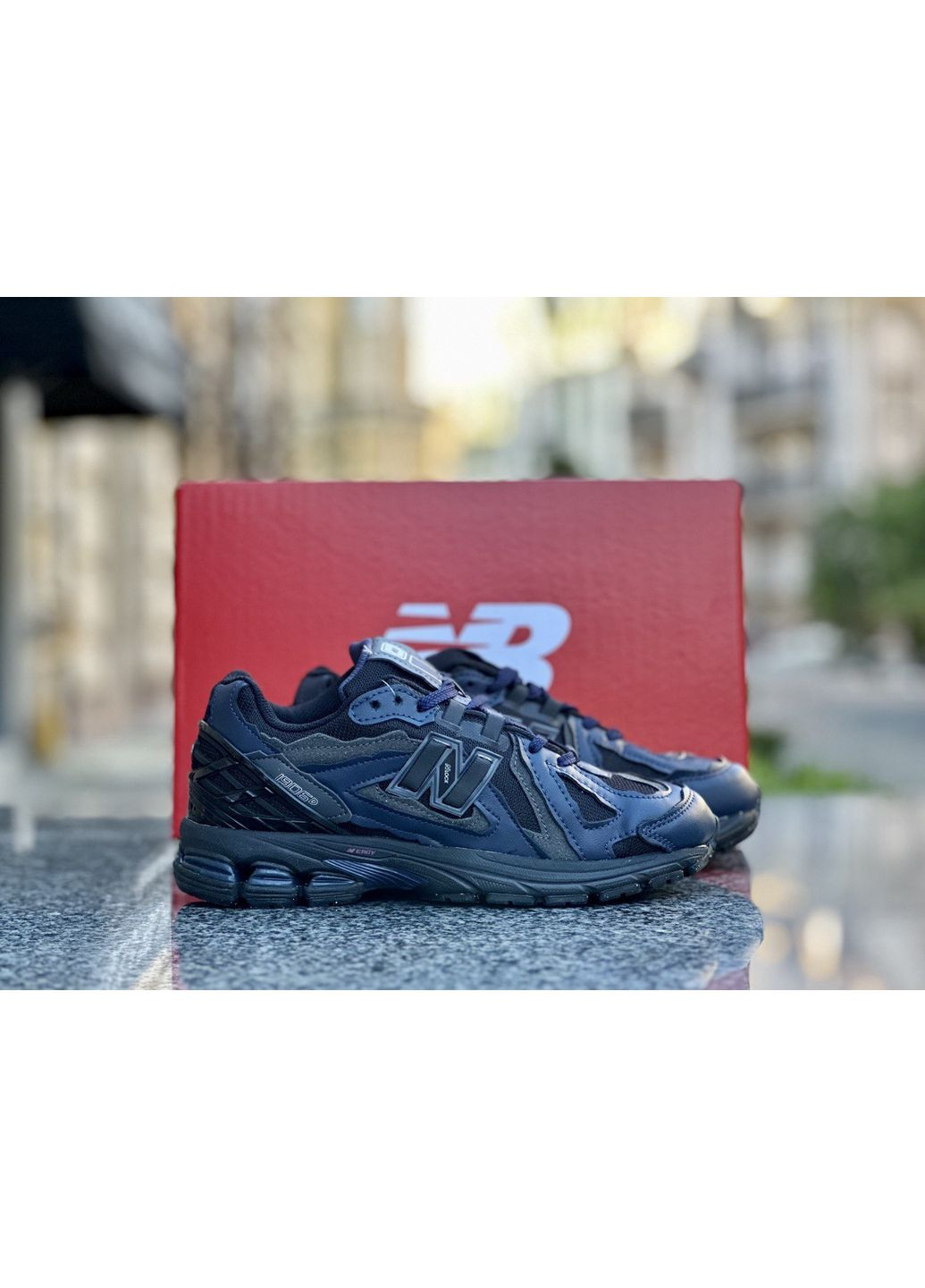 КРОССОВКИ ЖЕНСКИЕ NEW BALANCE 1906D BLACK BLUE НЬЮ БЕЛАНС 1906D No Brand чёрные демисезоны (367173686)