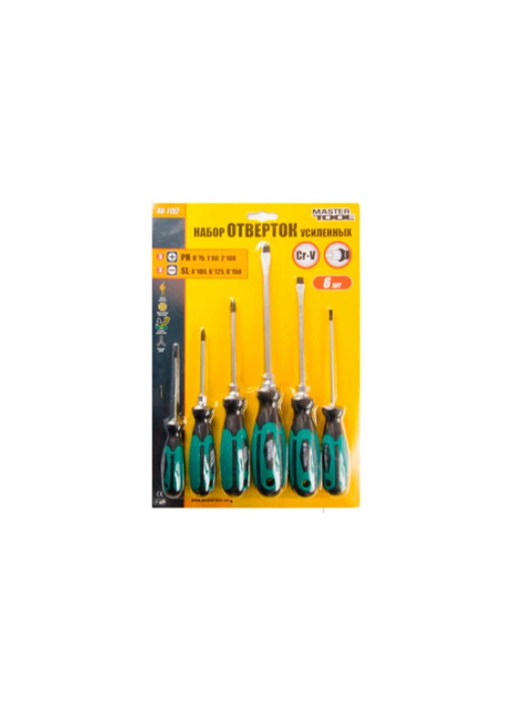 Набір викруток Pro (у наборі 6 шт.) 40-1152 Mastertool (388519687)