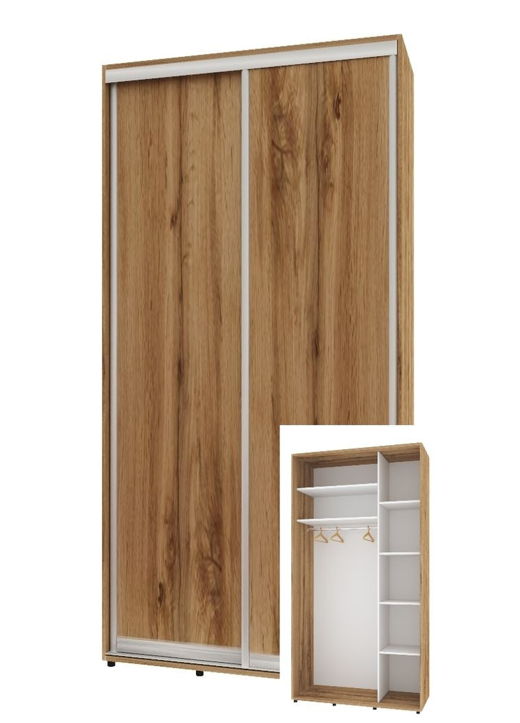 Шкаф-купе двухдверный Комфорт Мебель 90*45*210 см Дуб золотой 2 двери ДСП Стандарт Комфорт Меблі (360447701)