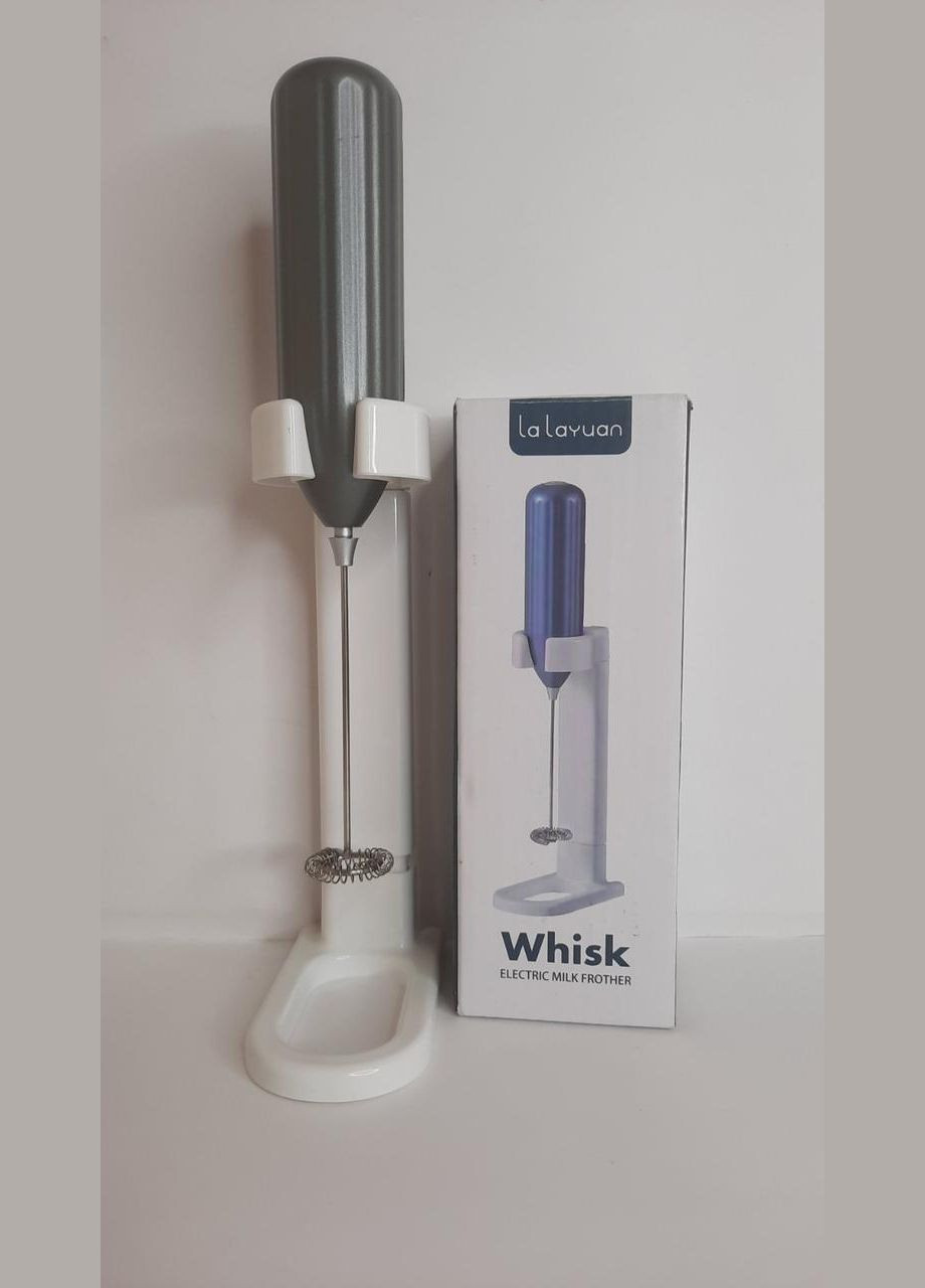 Капучинатор с подставкой на батарейках 2АА серый No Brand (313588035)