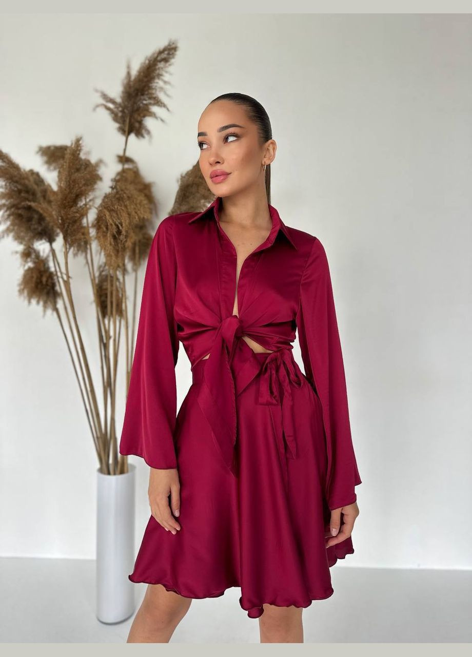 Шелковый костюм блуза и юбка на запах MonCher (331289479)