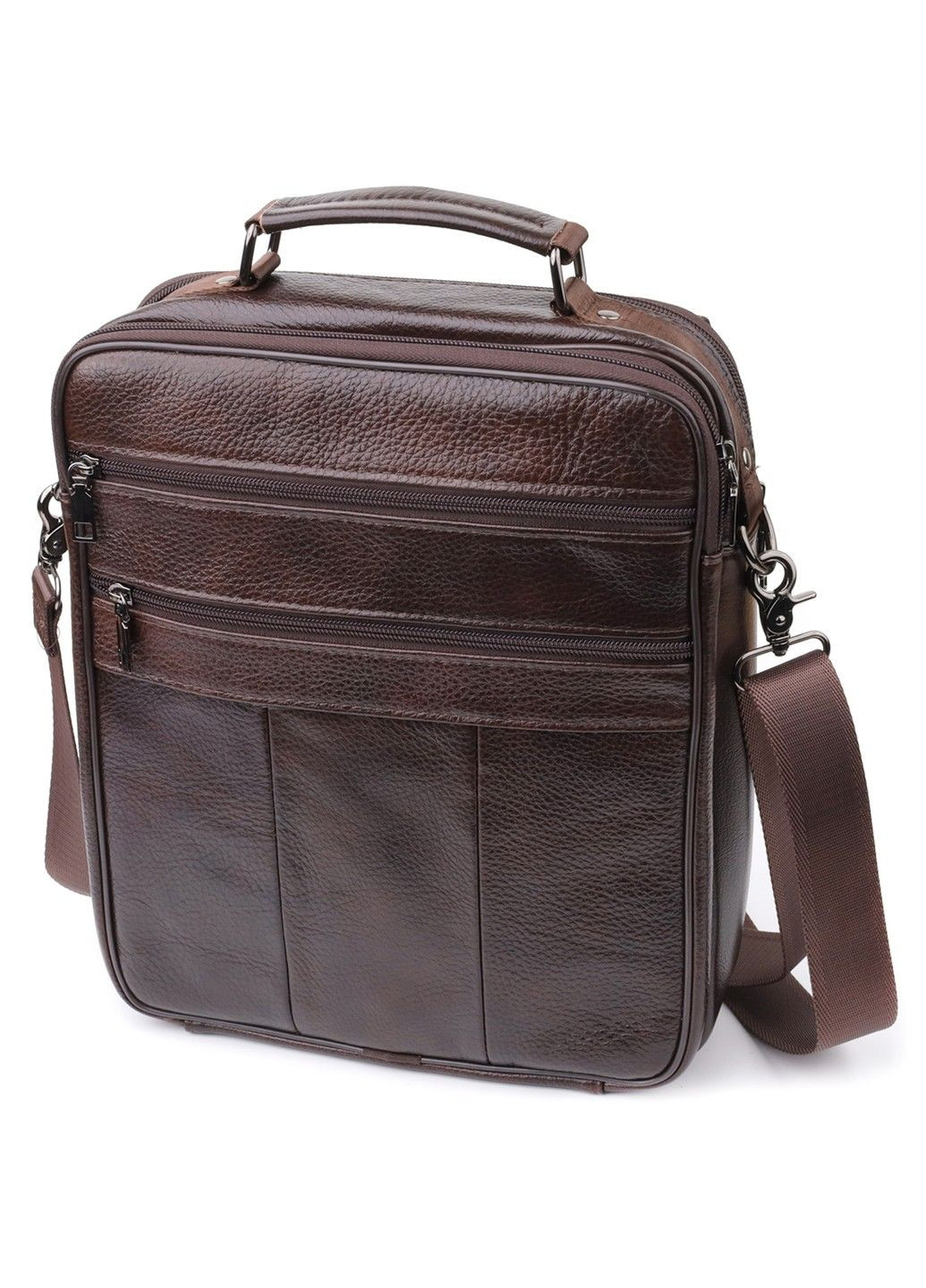 Ділова чоловіча сумка з натуральної шкіри 23027 Коричневий Vintage (356452152)