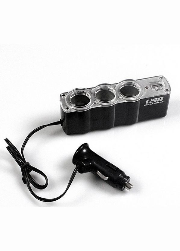 Автотройник + USB 12/24V прикуриватель зарядки XJXN (297707694)