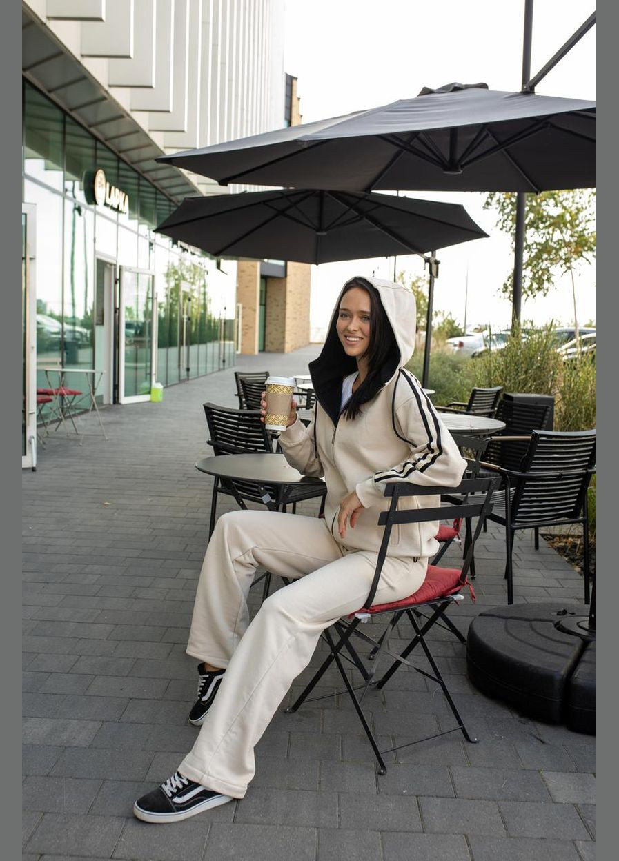 Комбинированный кофта на замке с капюшоном (лампас) м164.3, таш UMON (315928781)