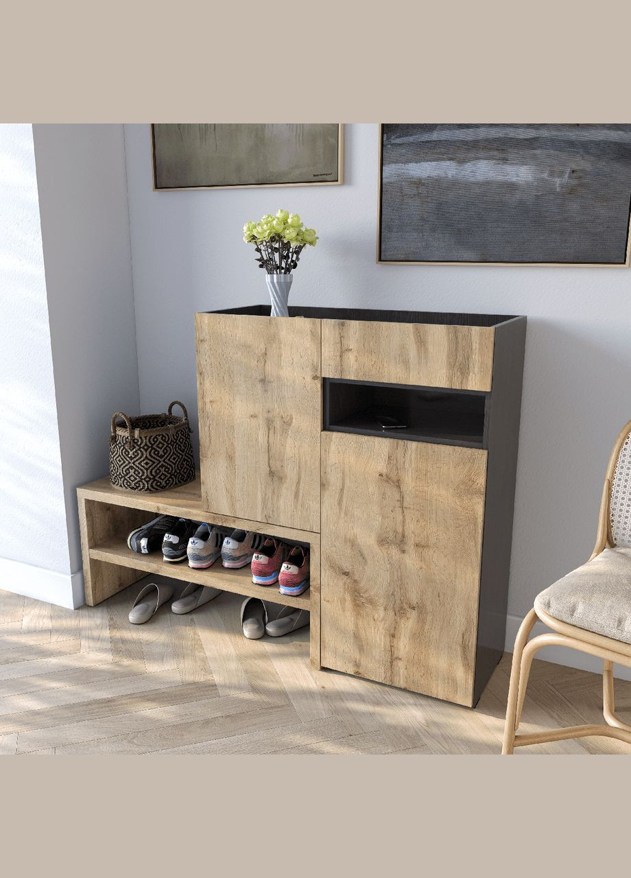 Тумба под обувь в прихожую RS-4 от Венге темный/Аппалачи MORELI (335424262)