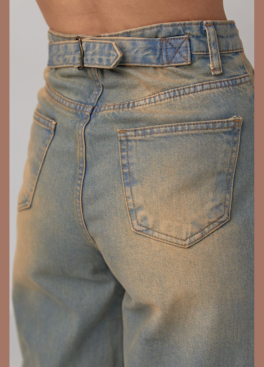 Женские джинсы скейтер с эффектом two-tone coloring - светло-синий Lurex - (293292931)