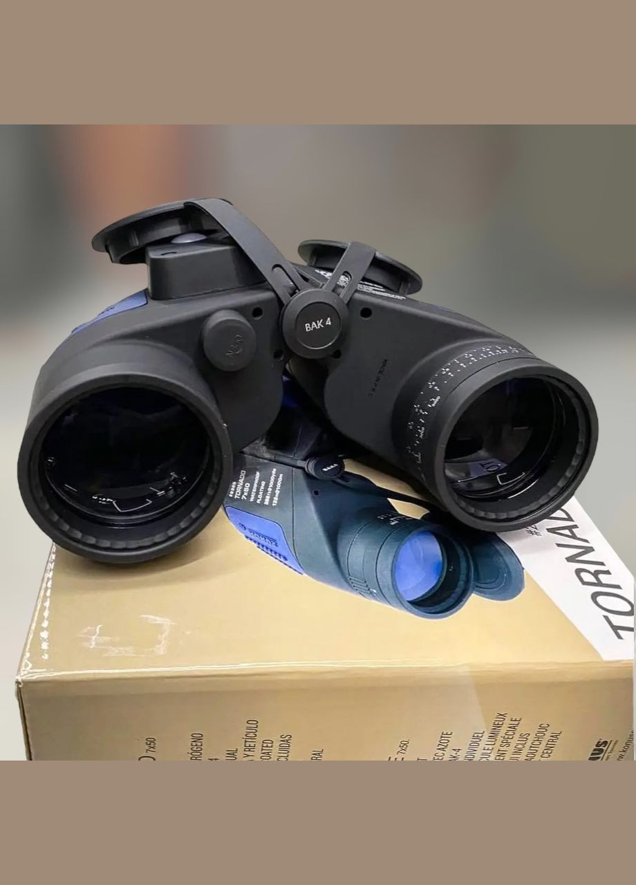 Бінокль TORNADO 7x50, вбудований компас з підсвічуванням, далекомірна сітка до 1200 м, кріплення на штатив Konus (338625276)