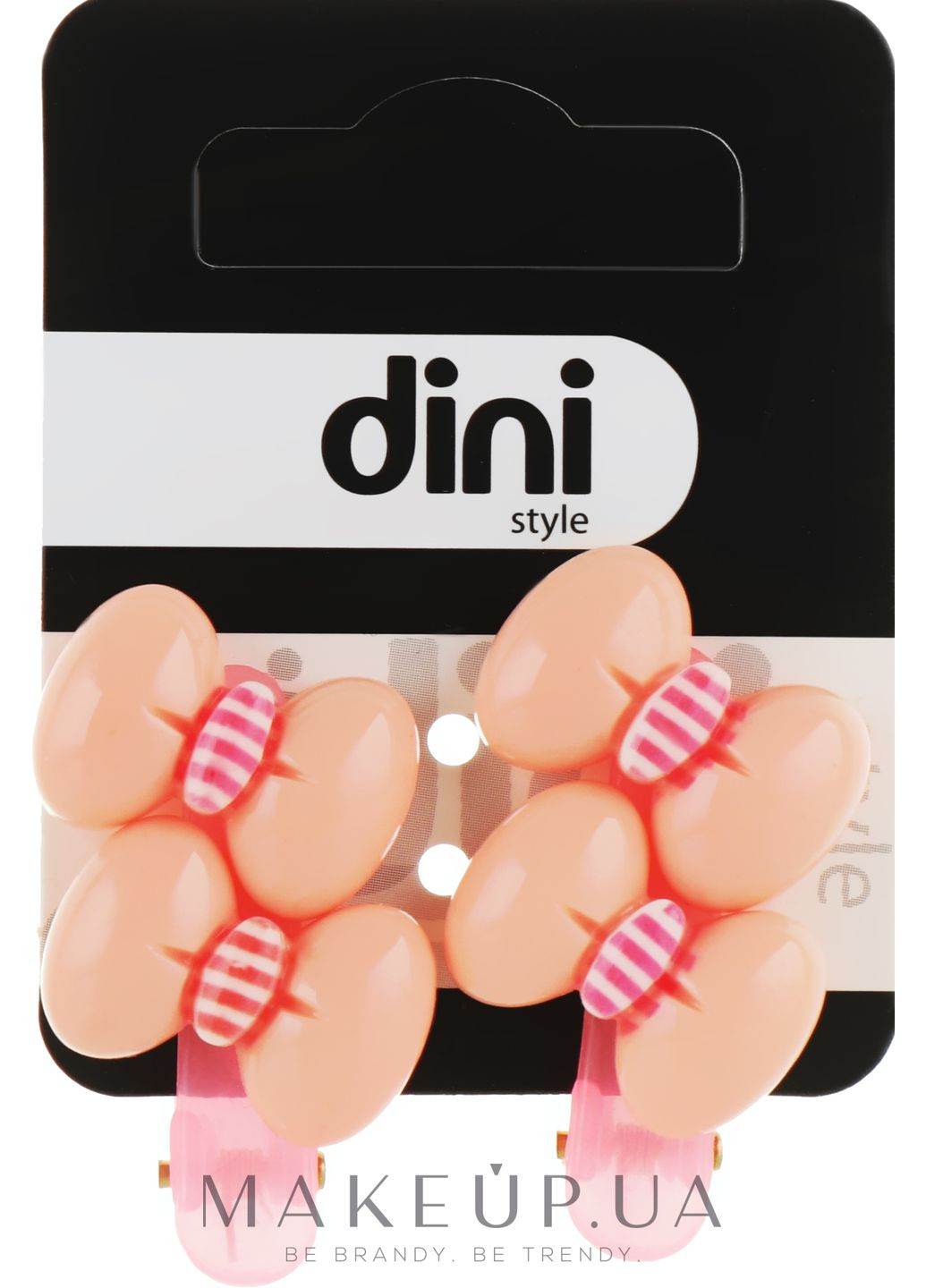 Затискач-лапка "Два бантики", персиковий, d-142 Kids 2шт (641827-27072685) Dini (368642914)