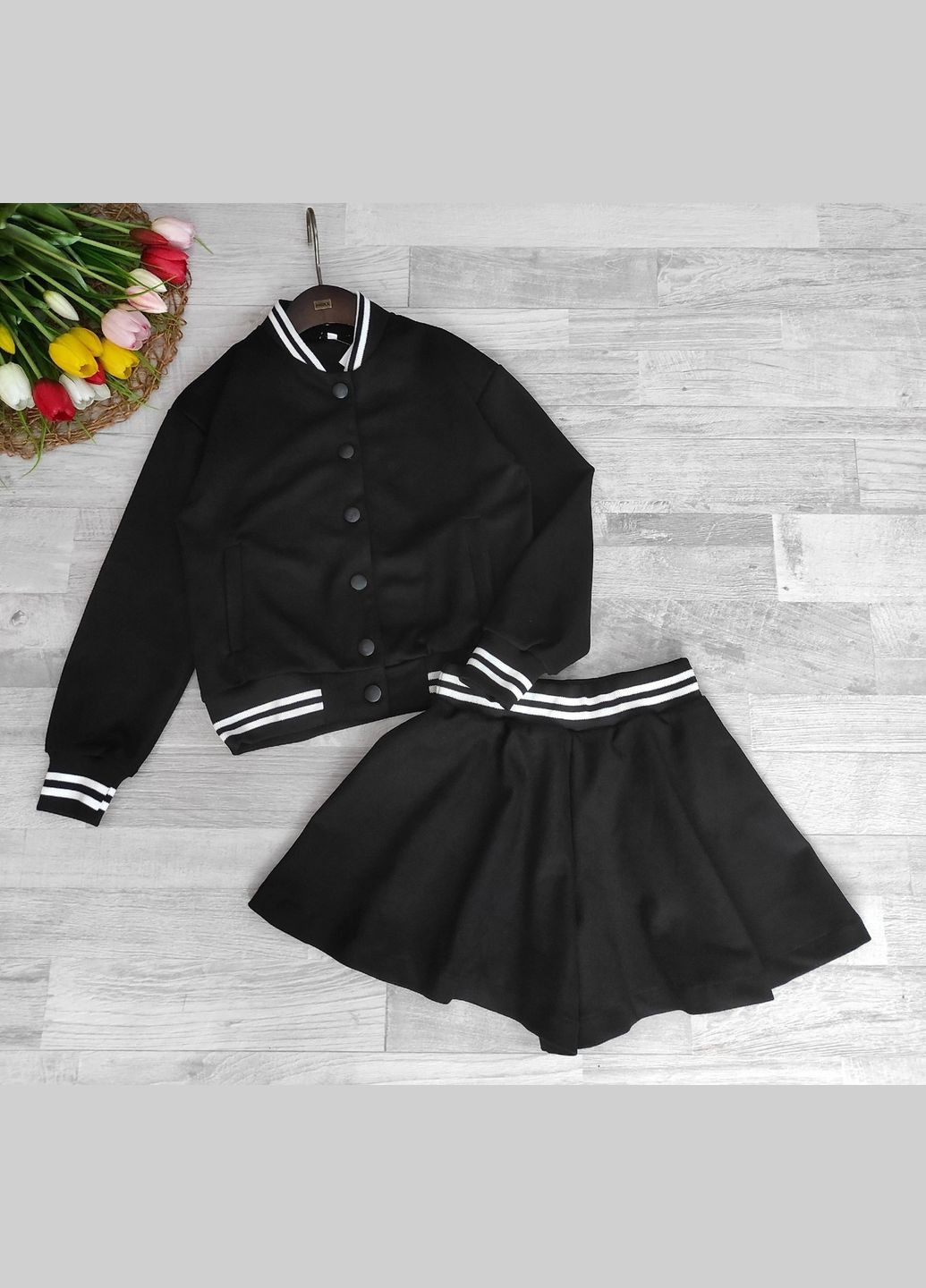 Костюм дитячий шкільний із шортами на дівчинку No Brand (351502345)
