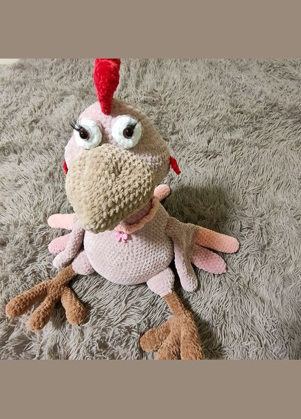 Игрушка мягкая вязаная курочка несушка птичка большая подарок сувенир ручная робота hand made No Brand (323584292)