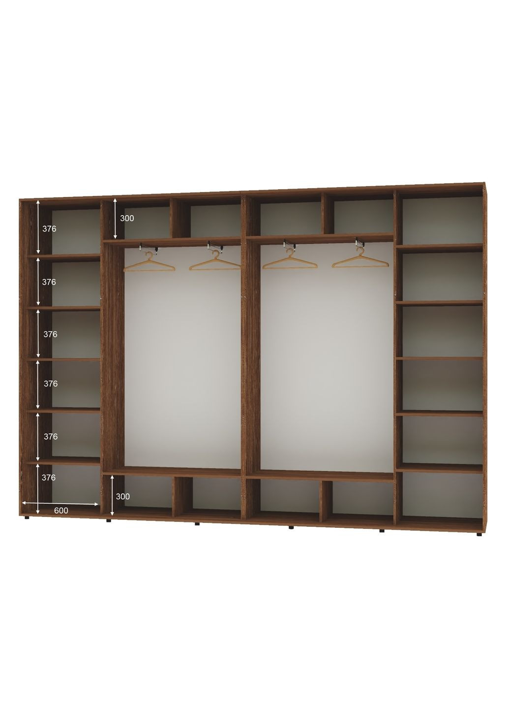 Шафа-купе чотиридверна 340*45*220 Дуб вінтаж 2 ДСП/2 Дзеркала Алекса (360477036)