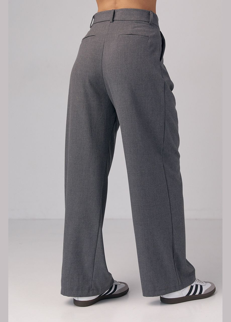 Жіночі класичні штани зі складками - сірий Lurex (293292887)