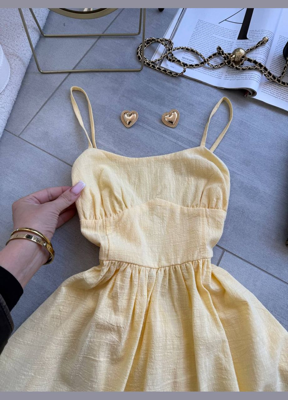 Желтое повседневный, вечернее, деловое, кэжуал женское платье клеш FINO Mode