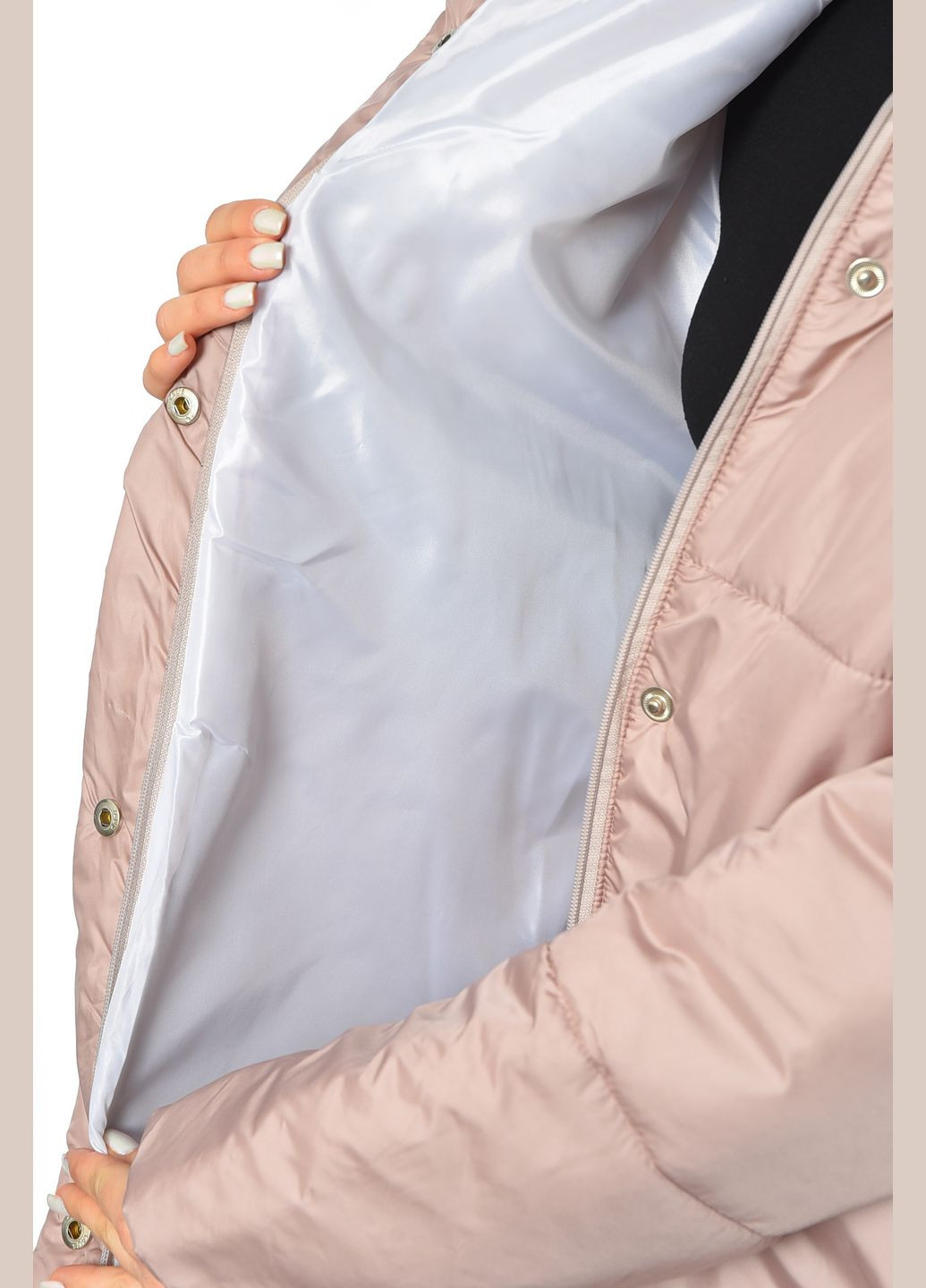 Бежевая демисезонная куртка женская демисезонная бежевого цвета Let's Shop