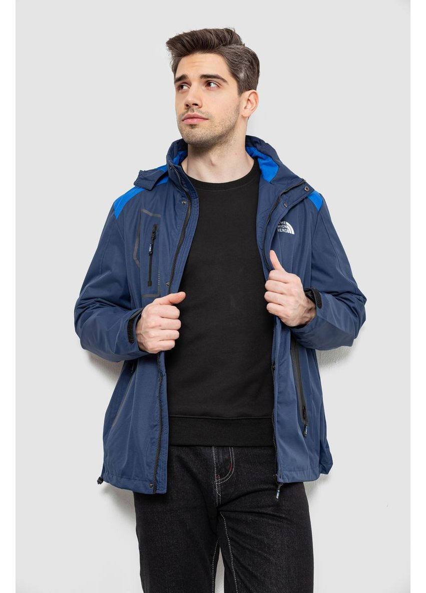 Синяя куртка мужская демисезонная с капюшоном, 244rl-2515al Ager