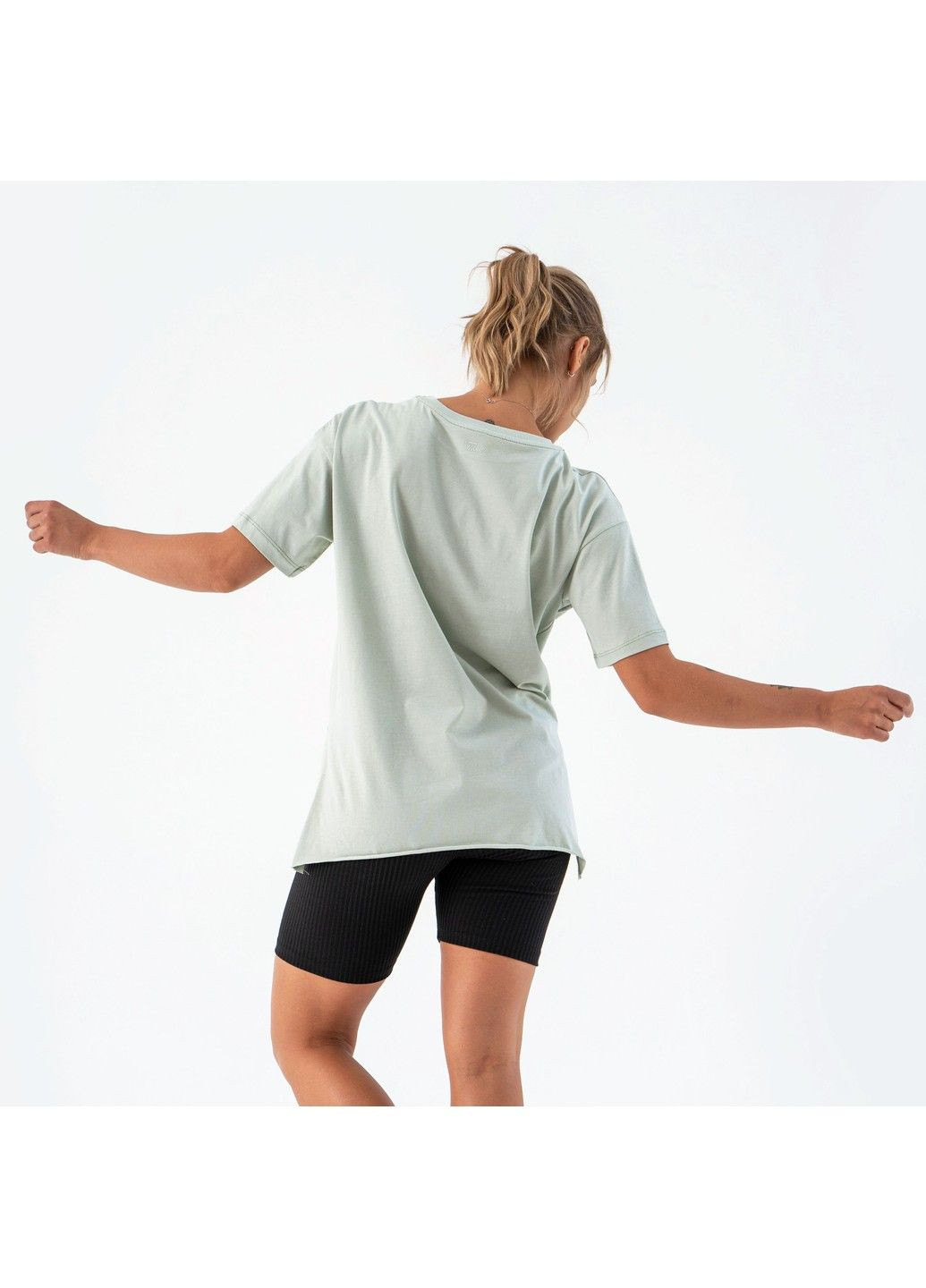 Фісташкова літня жіноча футболка з довгими рукавами long фісташкова Teamv