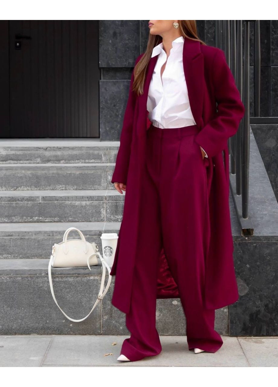 Бордовое демисезонное Пальто женское с подкладкой и легким утеплением серое. Adelante