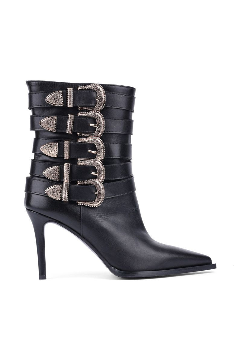 Осенние женские ботинки 2795 черная кожа Albano