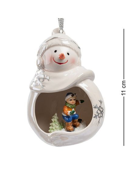 Фигурка подвесная Веселый снеговик 11 см 1104788 Pavone (368993165)