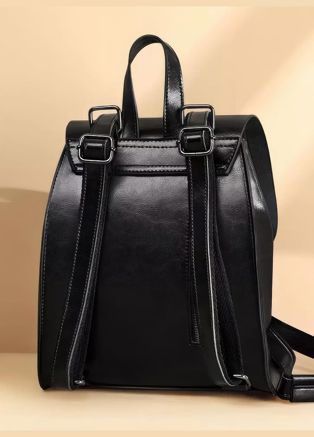 Рюкзак жіночий шкіряний / класичний міський вмісткий рюкзак з натуральної шкіри 9419 Чорний 70987 OnePro (286420756)