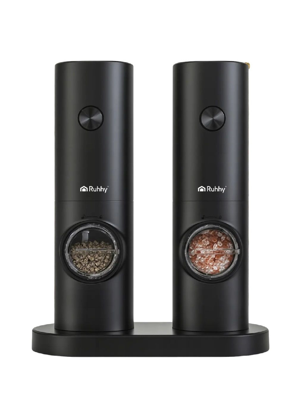 Комплект электрических мельниц с регулировкой помола подсветкой для соли перца 2 штуки 18x5,5x4,5 см (481420-Prob) Черный Unbranded (361847917)