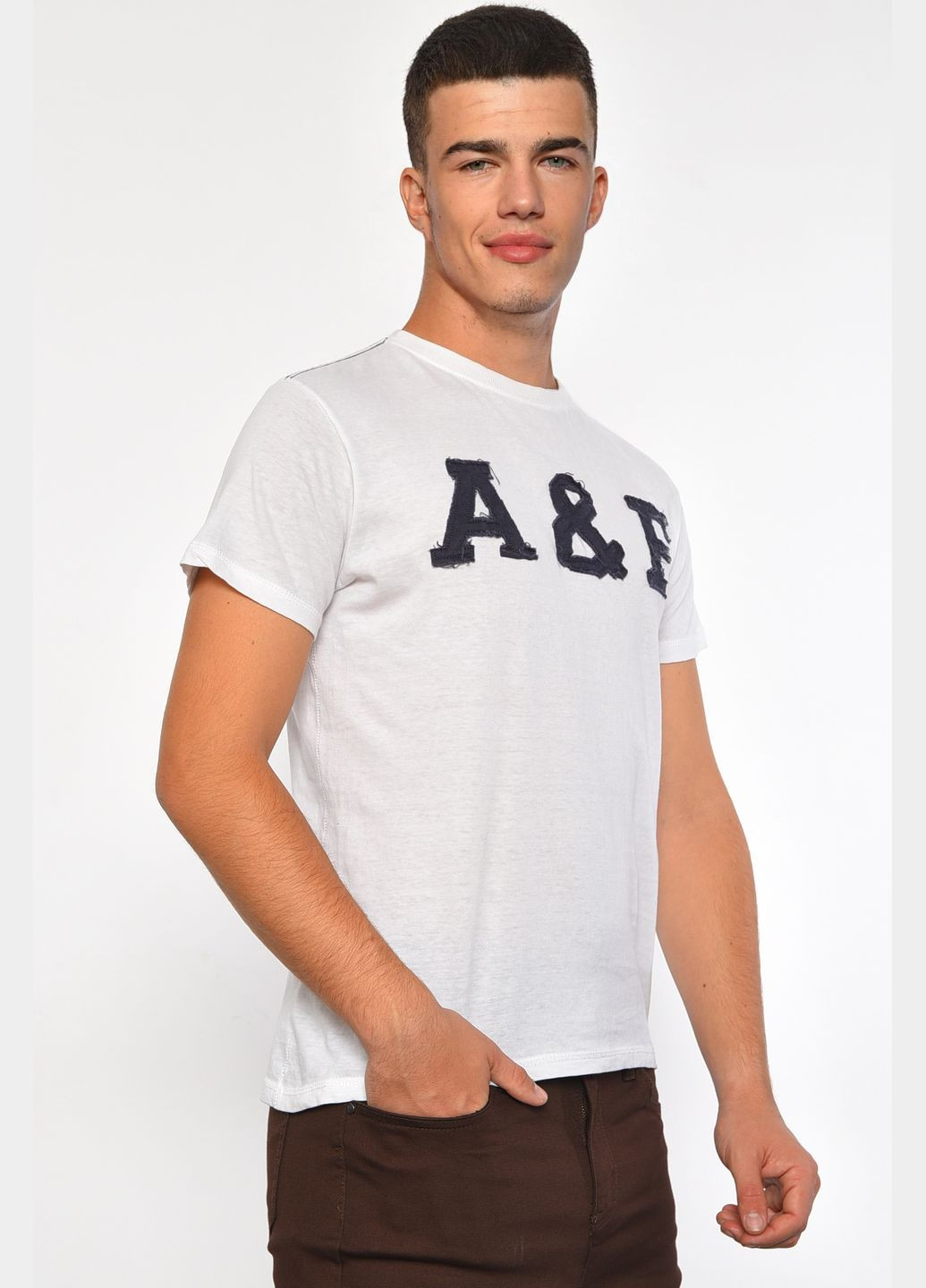 Біла футболка чоловіча білого кольору Let's Shop