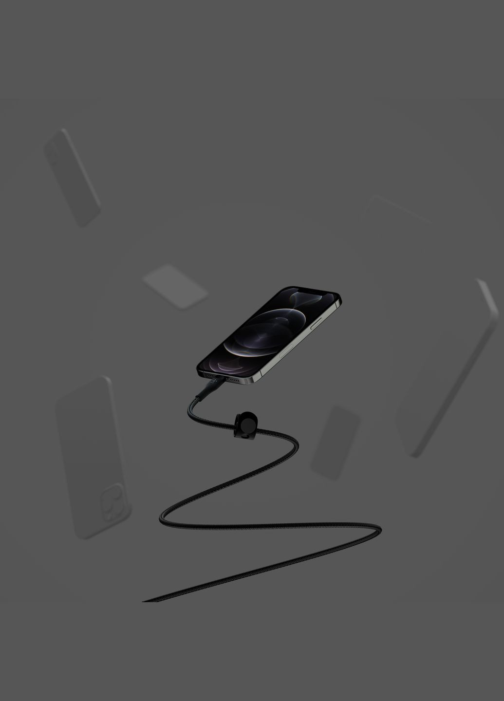 Кабель USB-С - Lightning, BRAIDED SILICONE, 1m, black Belkin (331605253)