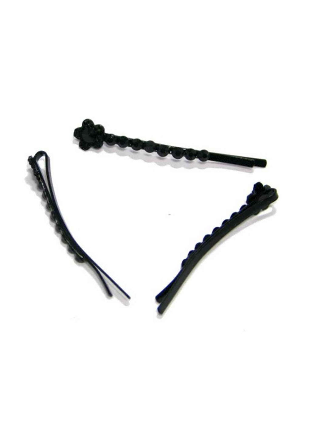 Невидимки для волос черный с камнями 2шт0 на планшете 3558002 No Brand (357222965)